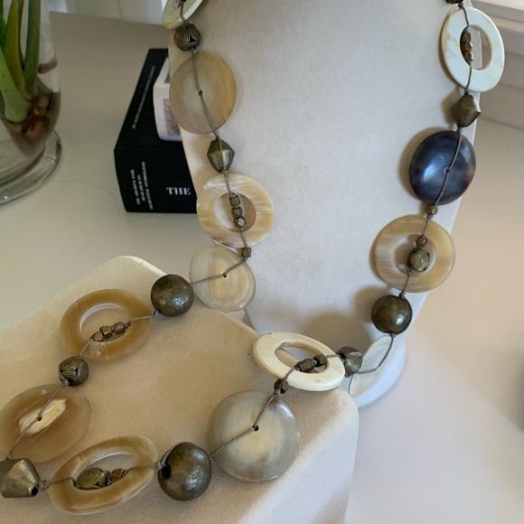 Ivory & Brass African Designer Necklace - Picture 1 of 3
